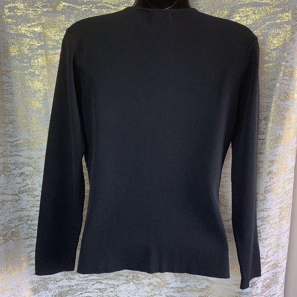 Moffi International black/white with red rose sequinned Sweater size S - Picture 4 of 9